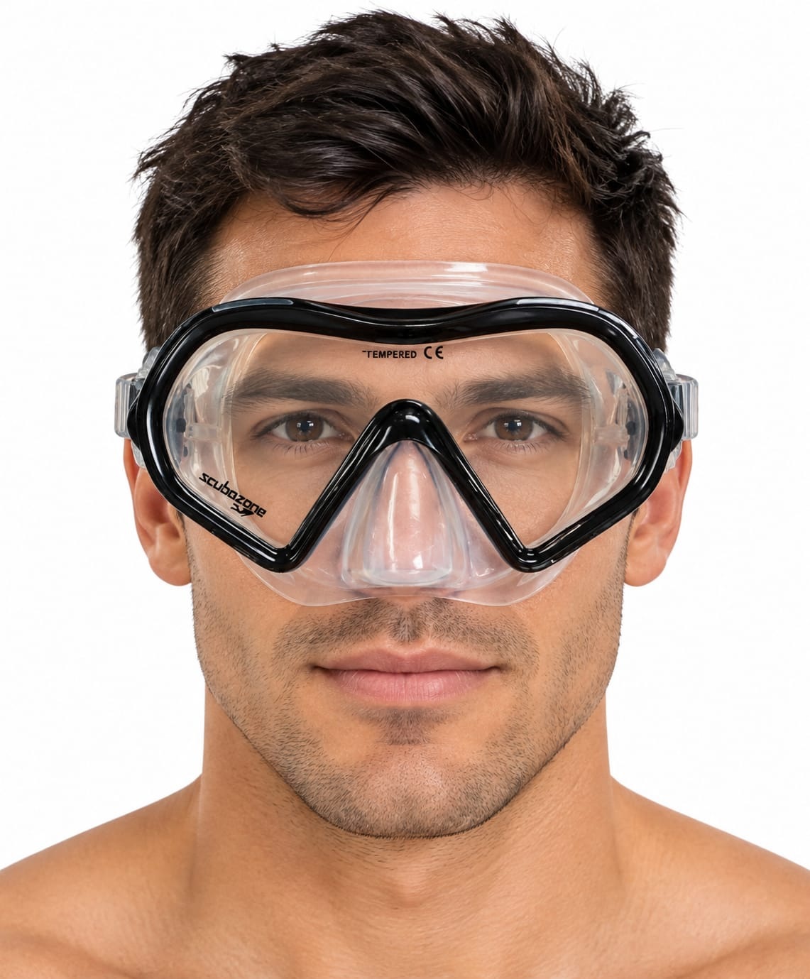 MASCARA DE NATACIÓN SILICONA, SCUBAZONE EN VIDRIO TEMPLADO