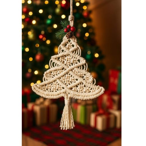 ADORNO TAPIZ NAVIDEÑO EN MACRAME SPORT & REGALOS